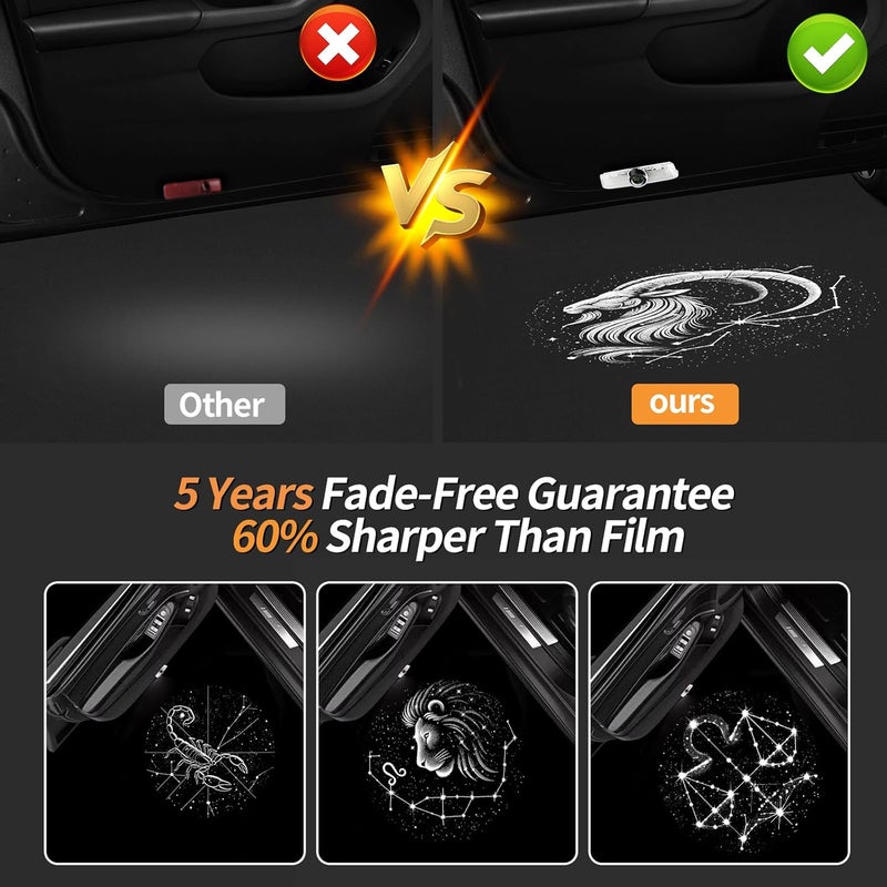nefane Never Fade HD Car Door Lights Zodiac Logo，2 Pcs Ghost Shadow Puddle LED Lamp Upgraded Welcome Courtesy Projector Compatible with Toyota All Models/Lexus All Models/Infiniti Most Models (Leo) - Image 2